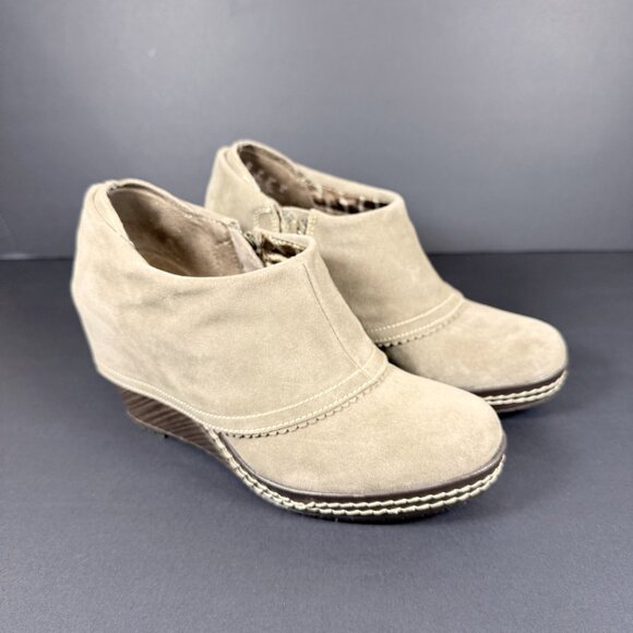 Dr. Scholls Women's Suede Ankle Boots 8M Tan Memory Foam - Picture 1 of 9
